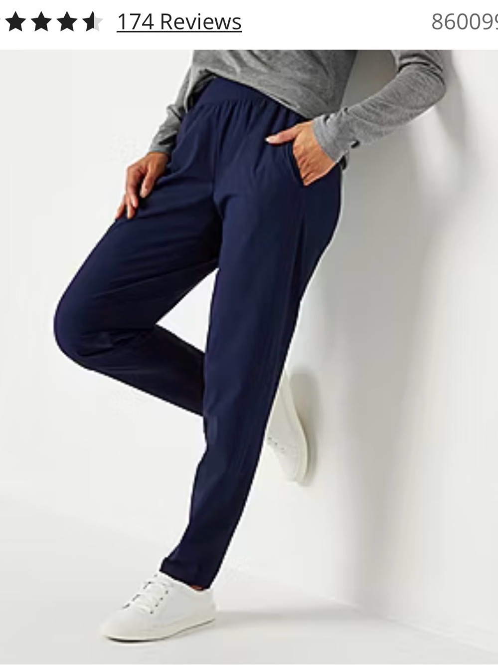 STYLUS Women’s Navy straight-Leg Pant with drawstring and elastic  size Medium